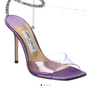 Jimmy Choo Purple Heels with Transparent Strap